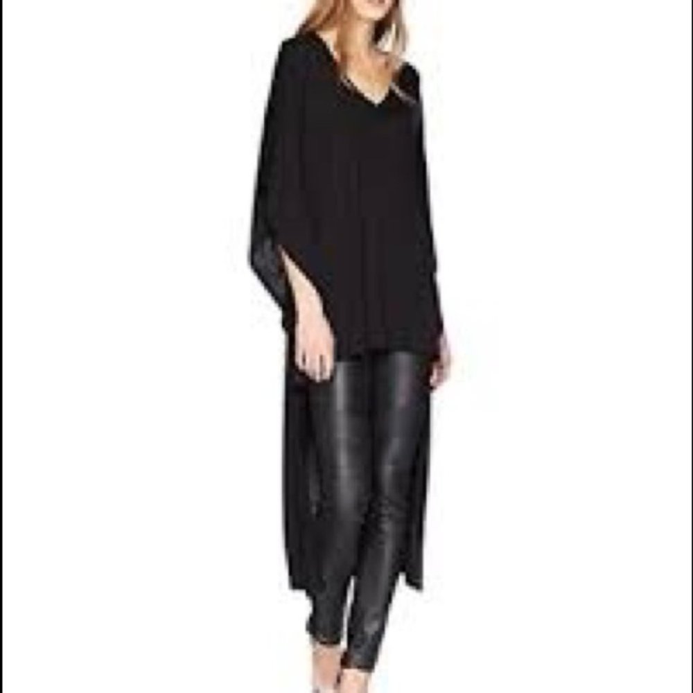 BCBG Bethy High Low Short Sleeve Top Shirt Blouse